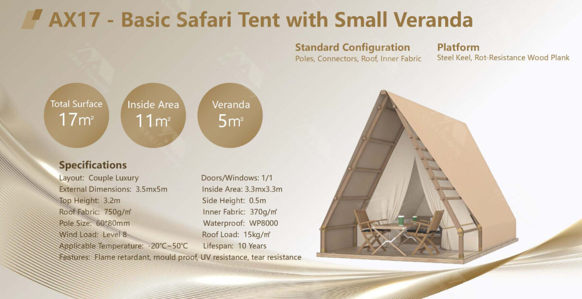 AX17-Basic Safari Tent with Small Veranda