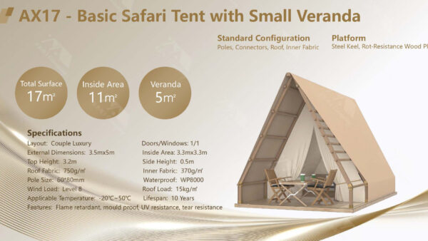 AX17-Basic Safari Tent with Small Veranda