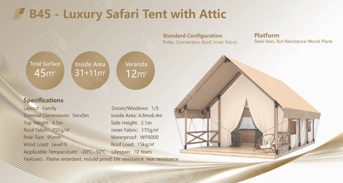 B45-Luxury Safari Tent with Attic