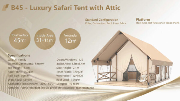 B45-Luxury Safari Tent with Attic