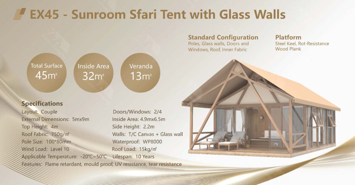 EX45-Sunroom Safari Tent with Glass Walls