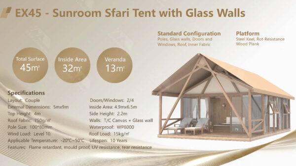 EX45-Sunroom Safari Tent with Glass Walls